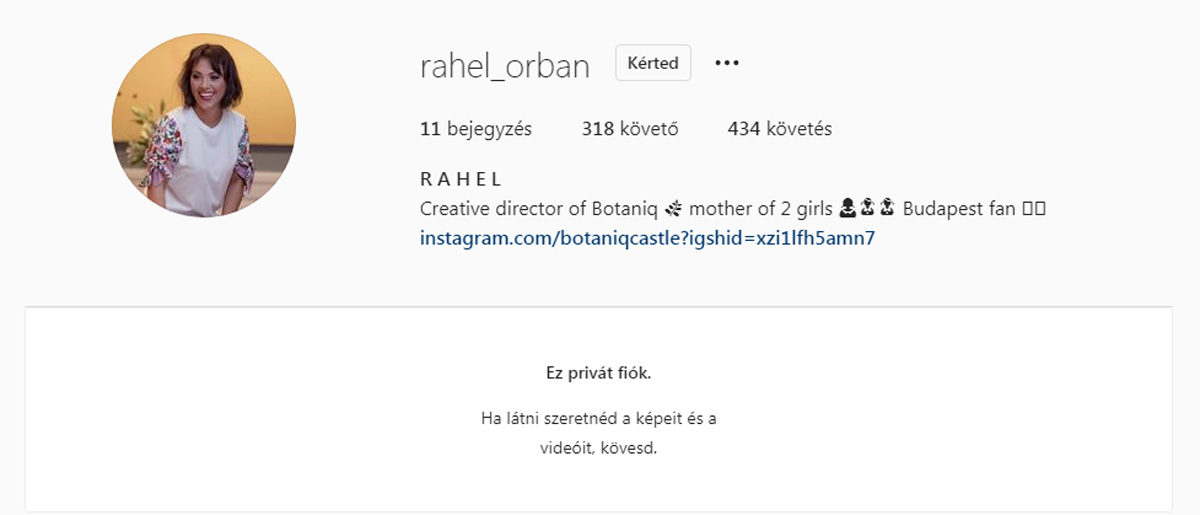 Orbán Ráhel instagram